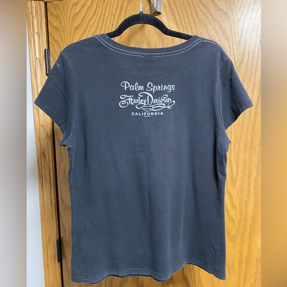 HARLEY DAVIDSON PALM SPRINGS BLACK TEE - M? PLEASE CHECK MEASUREMENTS 4 SIZE - Picture 6 of 6